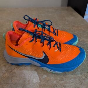Nike Air Zoom Terra Kinger 7 Orange- Teal To Running Shoes Athletic Men Size 8.5